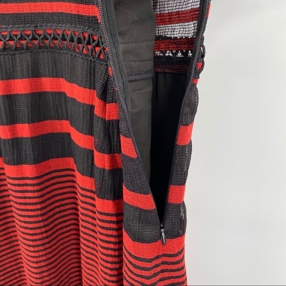 FoxieDox Cassius Maxi Dress Red Black Stripe Large - Picture 13 of 16